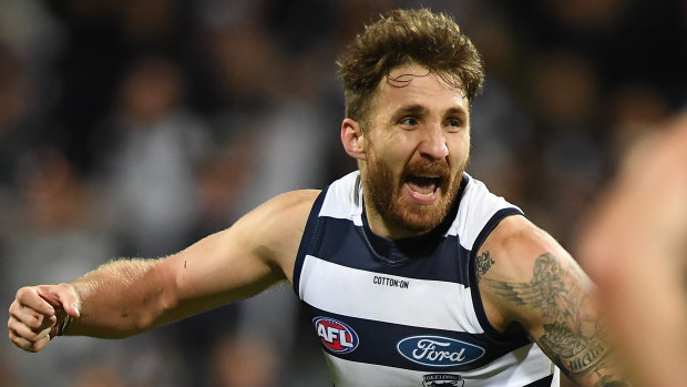 Minor hiccup: Geelong's Zach Tuohy.