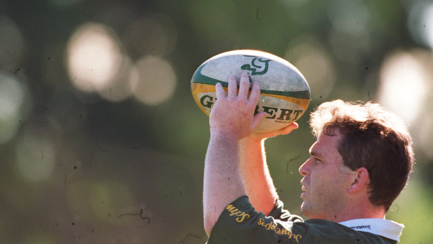 Mark Bell training with the Wallabies in the late 90s. 