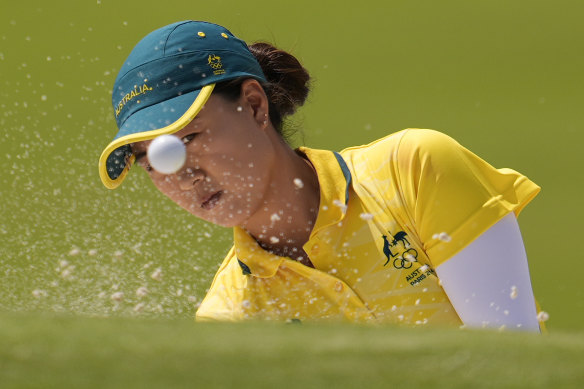 Australian Minjee Lee in the opening round of the Olympic women’s golf tournament.