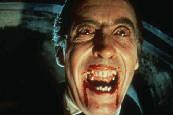 Christopher Lee as Dracula.
