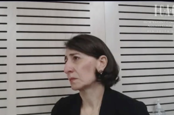 Gladys Berejiklian at the ICAC on Monday.