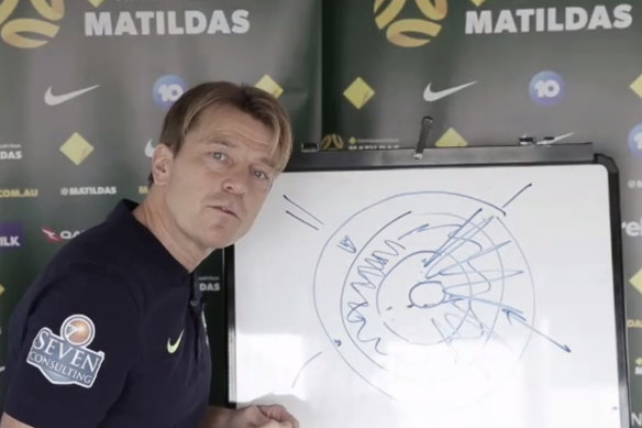 Matildas coach Tony Gustavsson needed a whiteboard to help him answer one question from the press.