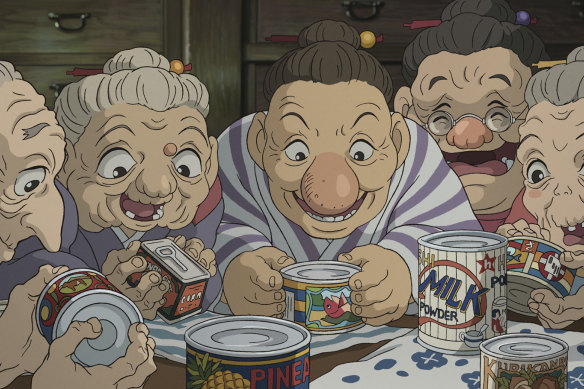 The Boy and the Heron features Hayao Miyazaki classics, such as a gaggle of gnomic grandmothers. 