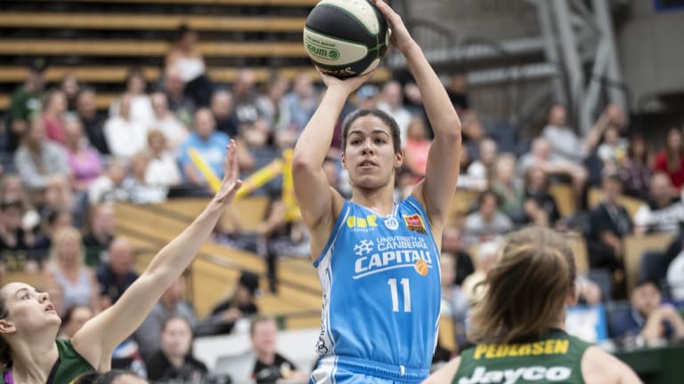 On fire: Canberras Kia Nurse dominated the scoring against Dandenong.