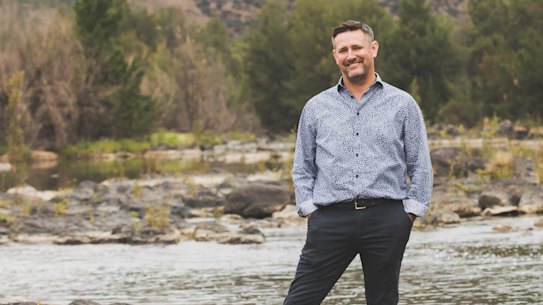 Ginninderry Conservation Management Trust board director Jason Cummings at the Murrumbidgee on Tuesday, which partially falls under the trusts jurisdiction.