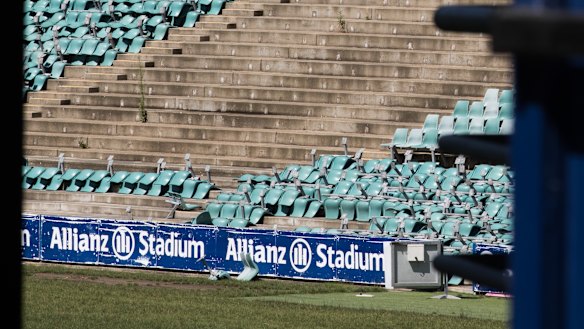 Chairs are being removed at Allianz Stadium as part of so-called soft demolition works. 