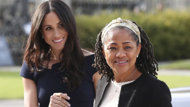 Meghan Markle and her mother, Doria Ragland, arrive at Cliveden House Hotel to spend the night before the wedding.