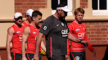 Swans players arriving for training on Wednesday.