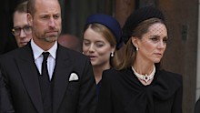 Britain’s Prince William and Britain’s Kate, Princess of Wales, leave after the Requiem Mass service for the Duchess of Kent at Westminster Cathedral in London, Tuesday, Sept. 16, 2025