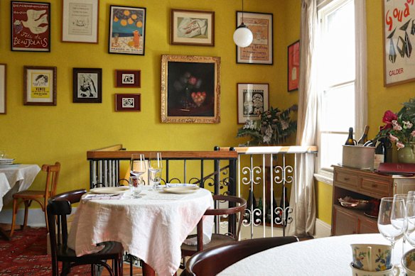 Inside Bar Merenda’s intimate second-storey dining room, Bistro Merenda.