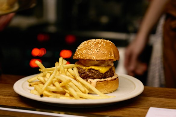 Even Bar Cooper's wagyu cheeseburger is cooked over a wood fire.