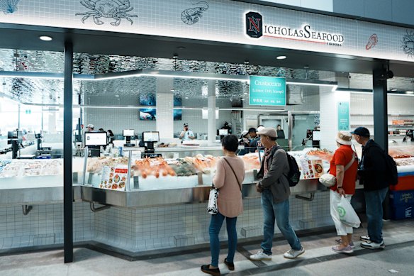 Staff at Nicholas Seafood will shuck oysters to order.