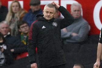 Ole Gunnar Solksjaer watches on as United fall to City.
