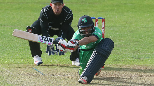 Ireland's Simi Singh bats during a tri-nations series last year.