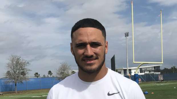Former Cronulla fullback Valentine Holmes is a step closer to his NFL dream.