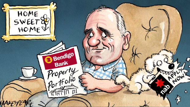 National Australia Bank chairman Ken Henry has two mortgages with Bendigo Bank. Illustration: John Shakespeare