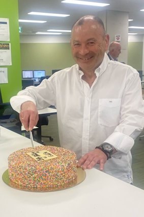 Birthday boy: Eddie Jones starts work as Wallabies coach on his 63rd birthday.