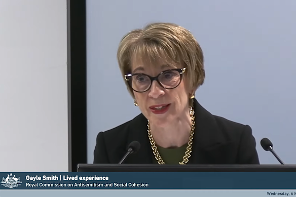 Gayle Smith at the The Royal Commission on Antisemitism and Social Cohesion.