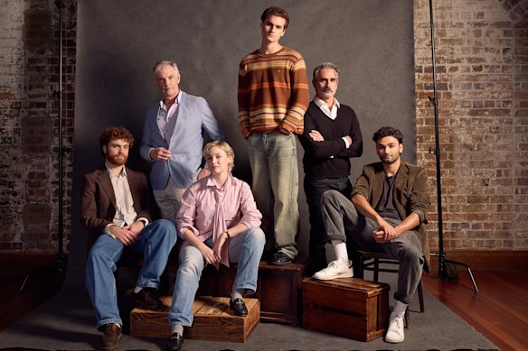 The cast of The Talented Mr Ripley (from left): Faisal Hamza, Andrew McFarlane; Claude Scott-Mitchell, Will McDonald, Johnny Nasser and Raj Labade. 