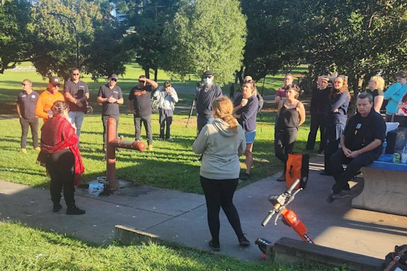 The snap protest came after council workers told homeless people to leave Musgrave Park ahead of Paniyiri.