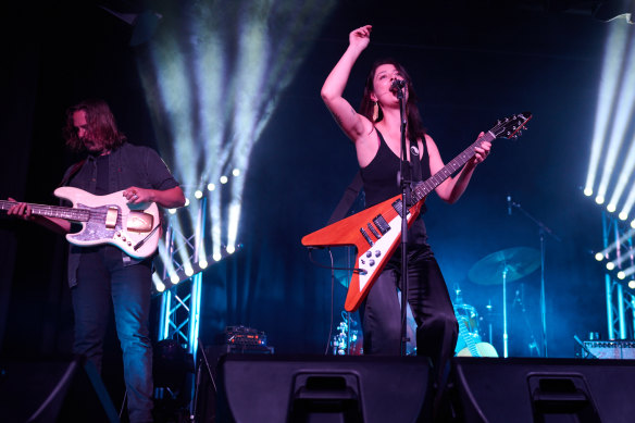 Grace Cummings on stage at Anglesea Memorial Hall in December last year, presented by The Sound Doctor.