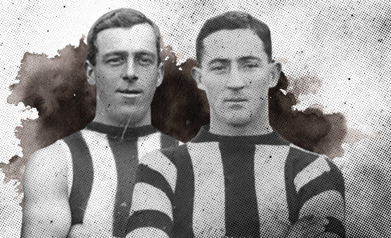 Best mates and Collingwood footballers Malcolm “Doc” Seddon and Paddy Rowan.