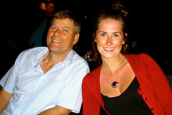 Sam Wright with her late father Michael, who died about a year after this photo was taken.