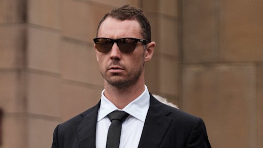 Patrick Willmott leaving court during his trial.