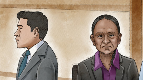 Donna Nelson gives evidence in Japanese court.