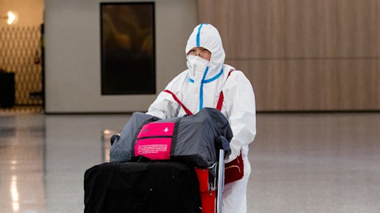 International passengers arriving in Sydney on Sunday and preparing to self-isolate for 48 hours.
