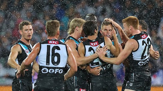 Port Adelaide survived the storm in Adelaide. 