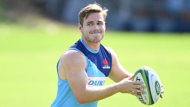 Will Harrison during a Waratahs training session earlier this year. 