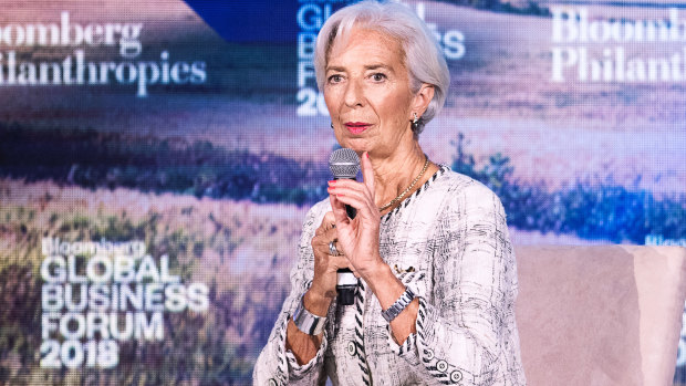 IMF chief Christine Lagarde has warned "the climate of the global economy is beginning to change."