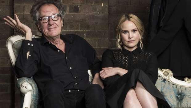 Geoffrey Rush and Eryn Jean Norvill at the Sydney Theatre Company ahead of the King Lear production.