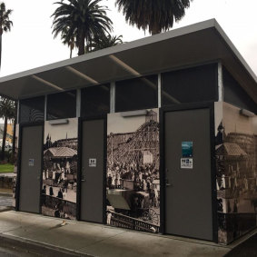 A public toilet at Shakespeare Grove in St Kilda, a similar design to what is being proposed for Fitzroy Street.