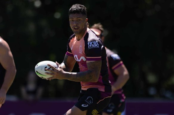 Xavier Willison at Broncos training.