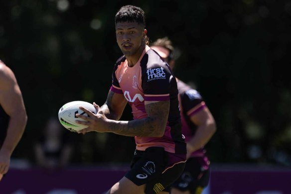 Xavier Willison at Broncos training.