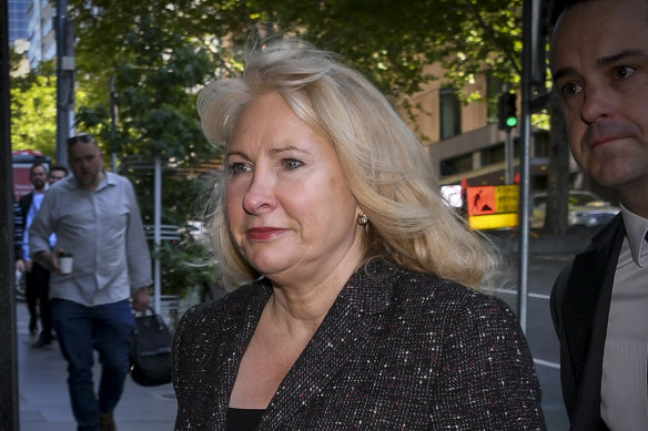 Former Liberal state MP Lorraine Wreford arrives on Wednesday at IBAC's hearings into land dealings at Casey Council.