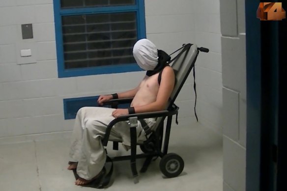 This image of Dylan Voller in a spit hood and mechanical restraint chair at the Don Dale Youth Detention Centre helped trigger a royal commission.