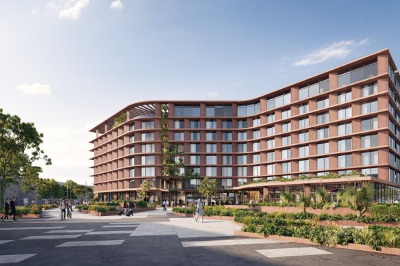 An artist’s impression of the new Perth Airport hotel.