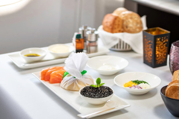 Qatar introduced business-class caviar service on 13 routes in August, 2024.