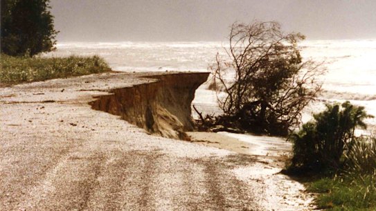 Erosion after a storm in Portland.