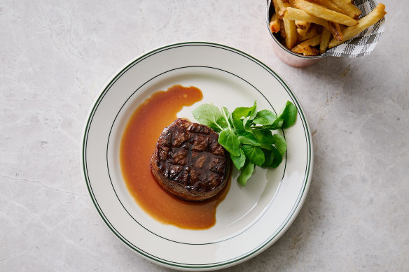 Maestro’s menu features six cuts of steak, served with a choice of condiments.