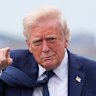 Donald Trump lands in New Jersey on Saturday after attending the funeral of Pope Francis at the Vatican.