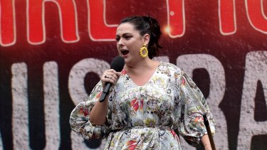 Celeste Barber at the Fire Fight Australia Bushfire relief concert this year.