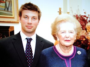 Liberal MP for Kew Tim Smith with Margaret Thatcher.