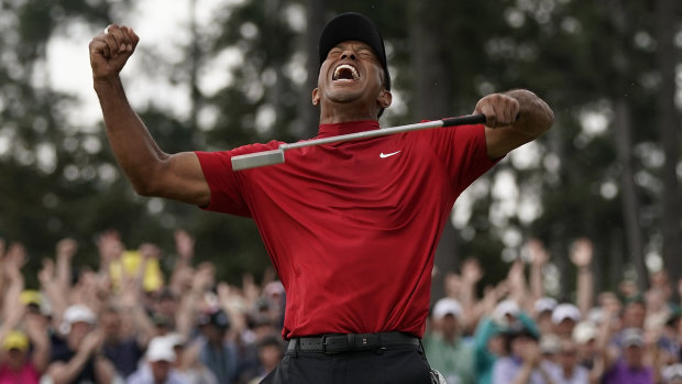 Tiger Woods wins the Masters in 2019.