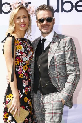 Lauren and Jock Zonfrillo at Flemington Racecourse in 2019.