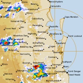 The Bureau of Meteorology's radar on Tuesday afternoon. 