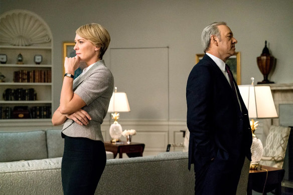 About face: Netflix has mooted the possibility of running ads on its service, a move that would potentially undermine the promises it made when it launched in 2015, with the Robin Wright and Kevin Spacey drama House of Cards.